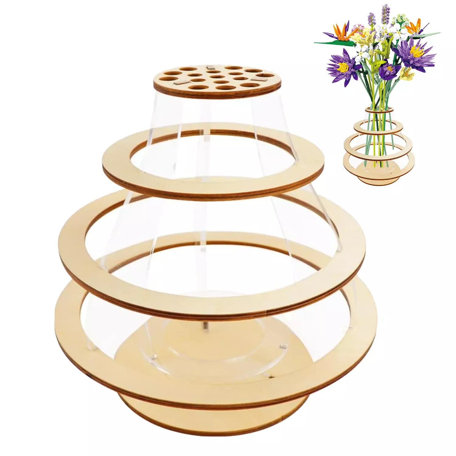 Kitcheniva Wooden Vase Kit For Flower Bouquet Building Display