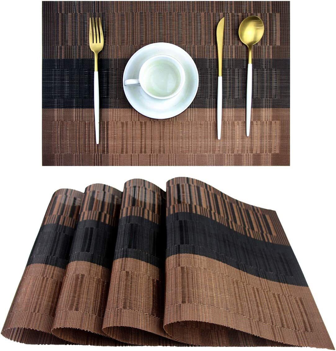 Kitcheniva Washable Mesh Vinyl Woven Table Mats Set of 4