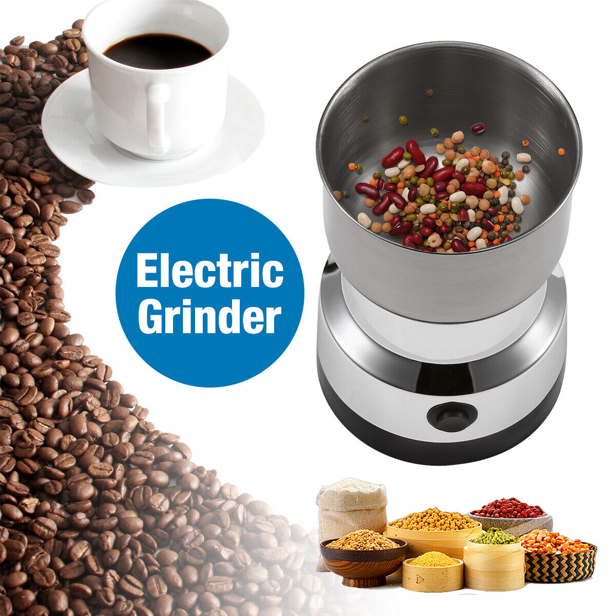 Kitcheniva Electric Coffee Bean Grinder 110V