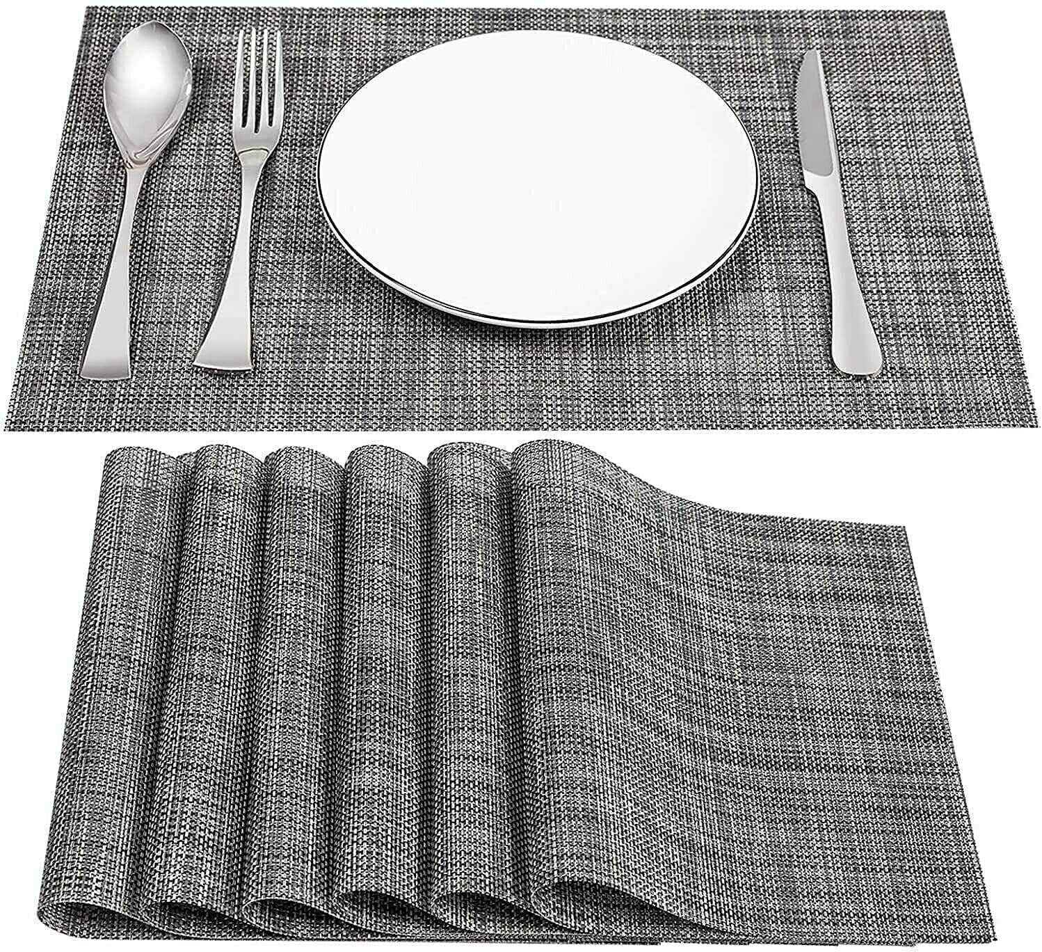 Kitcheniva 4-Pcs PVC Placemats Non-Slip Heat Insulation Dining Table Mats