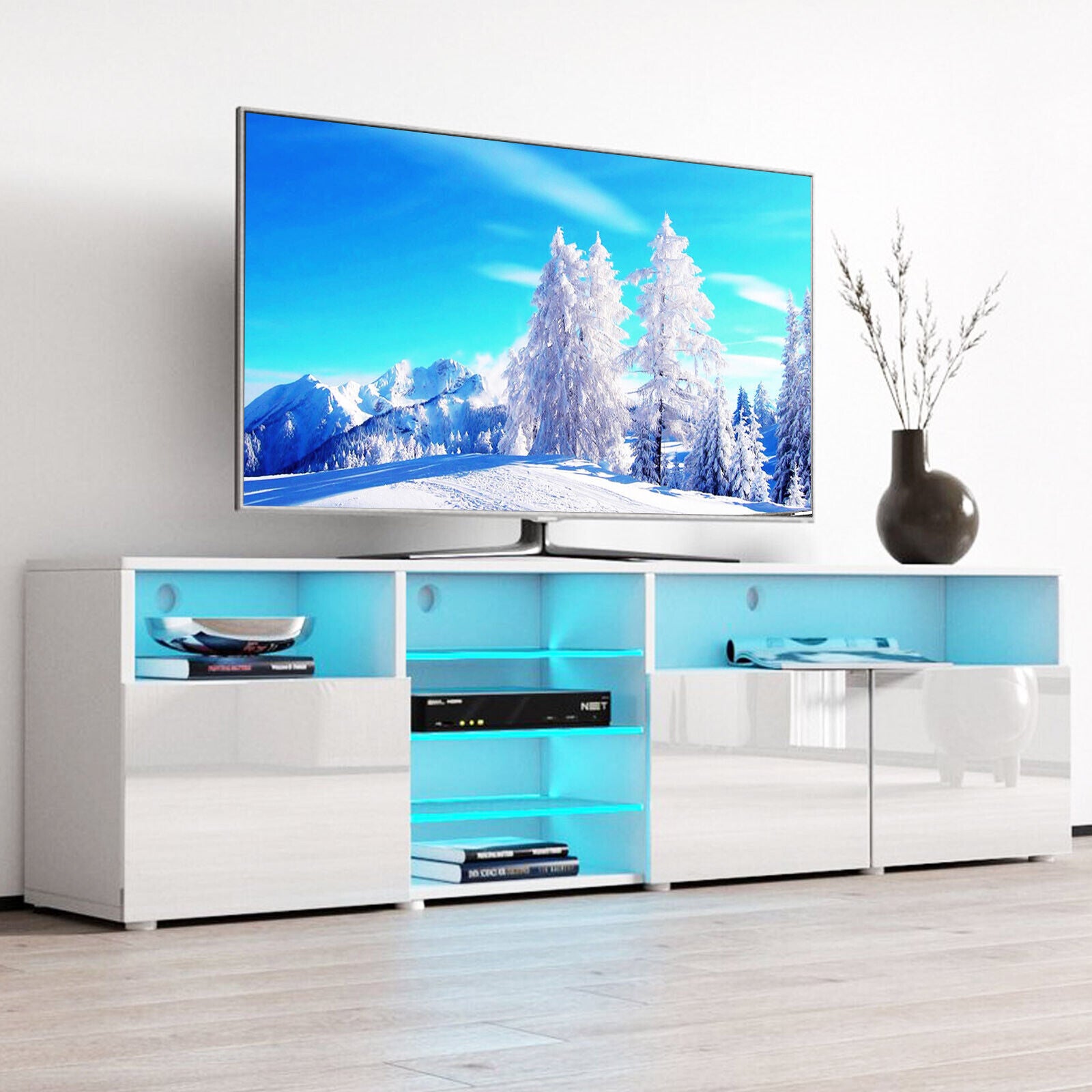 Kitcheniva Modern Glossy TV Stand for 65