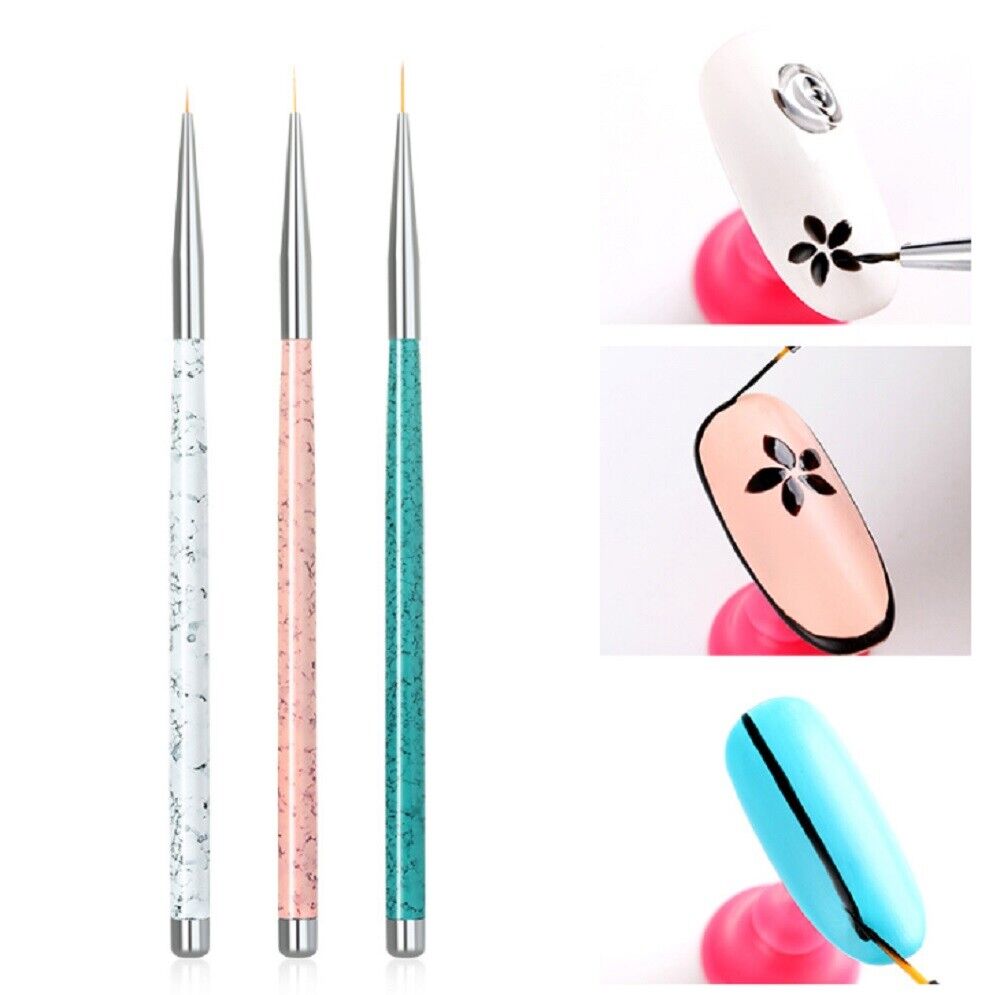 Kitcheniva 3 Pieces Nail Art Pen Dotting Painting Drawing UV Gel Liner