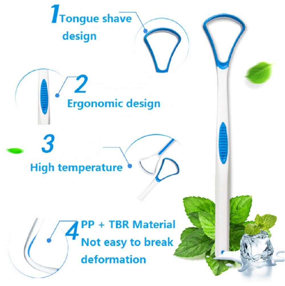 Kitcheniva 3-Pieces Tongue Scraper Cleaner Adults Kids Oral Hygiene