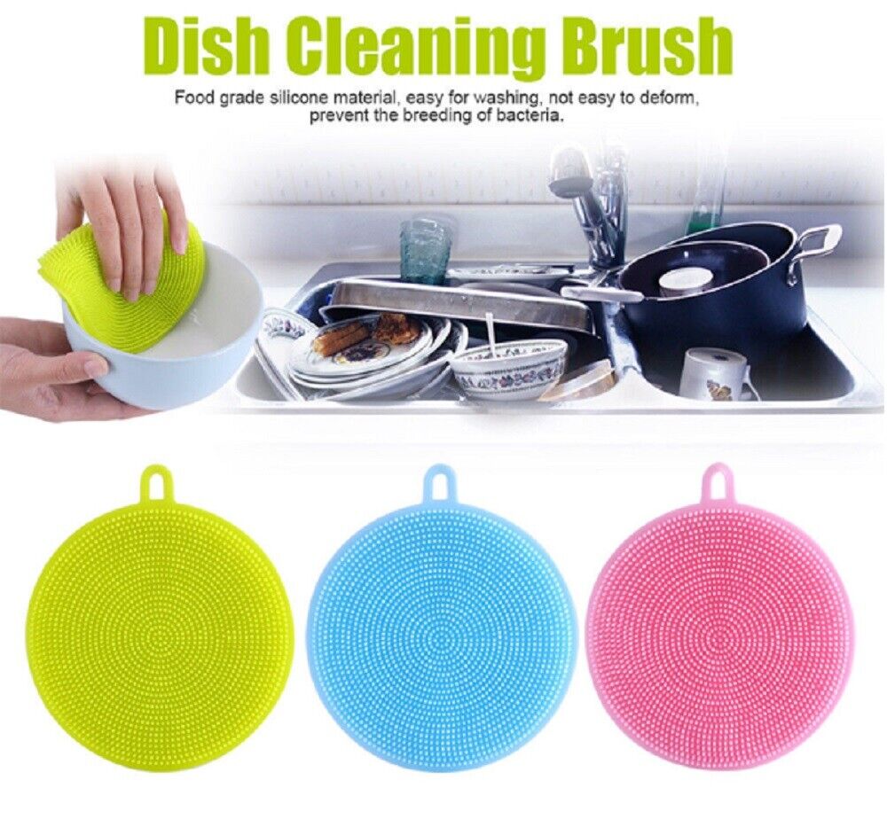 Kitcheniva 3-Pcs Multifunction Silicone Dish Washing Cleaning Brush