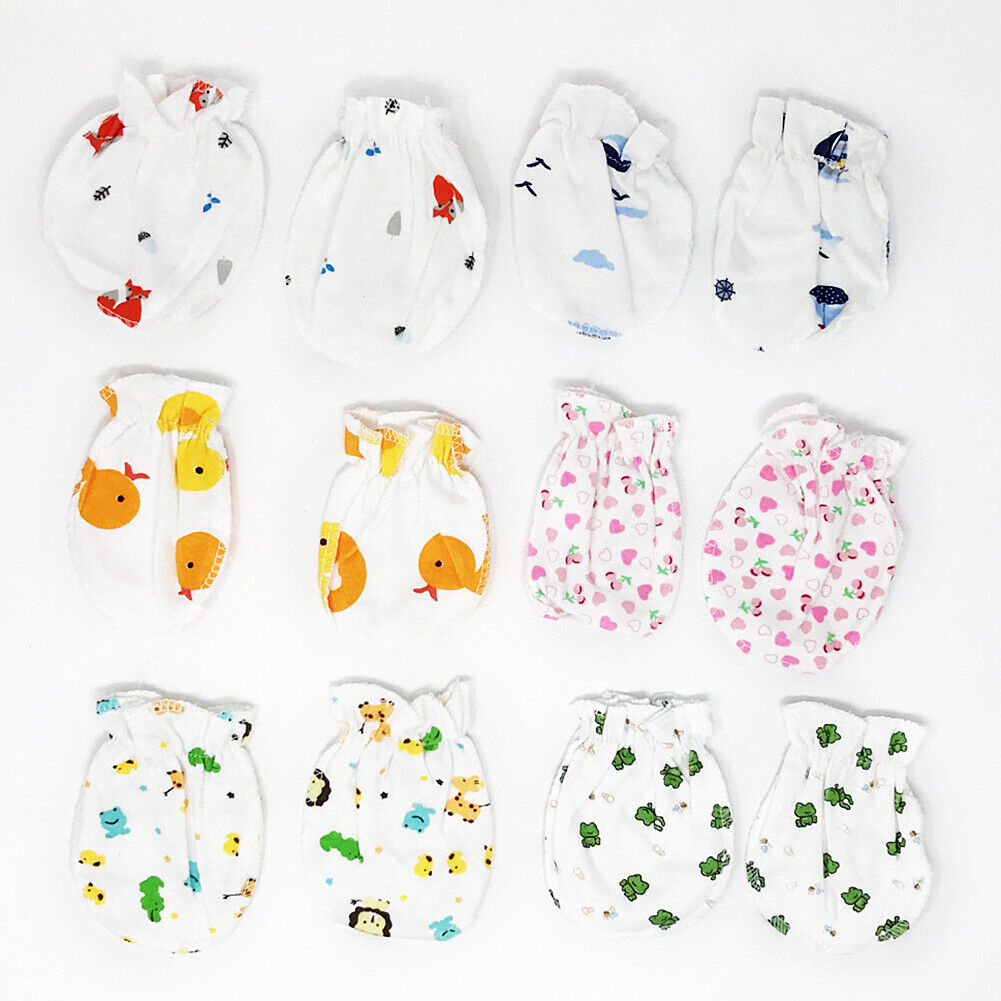 Kitcheniva 6-Pairs Baby Infant Anti-Scratch Cotton Mittens