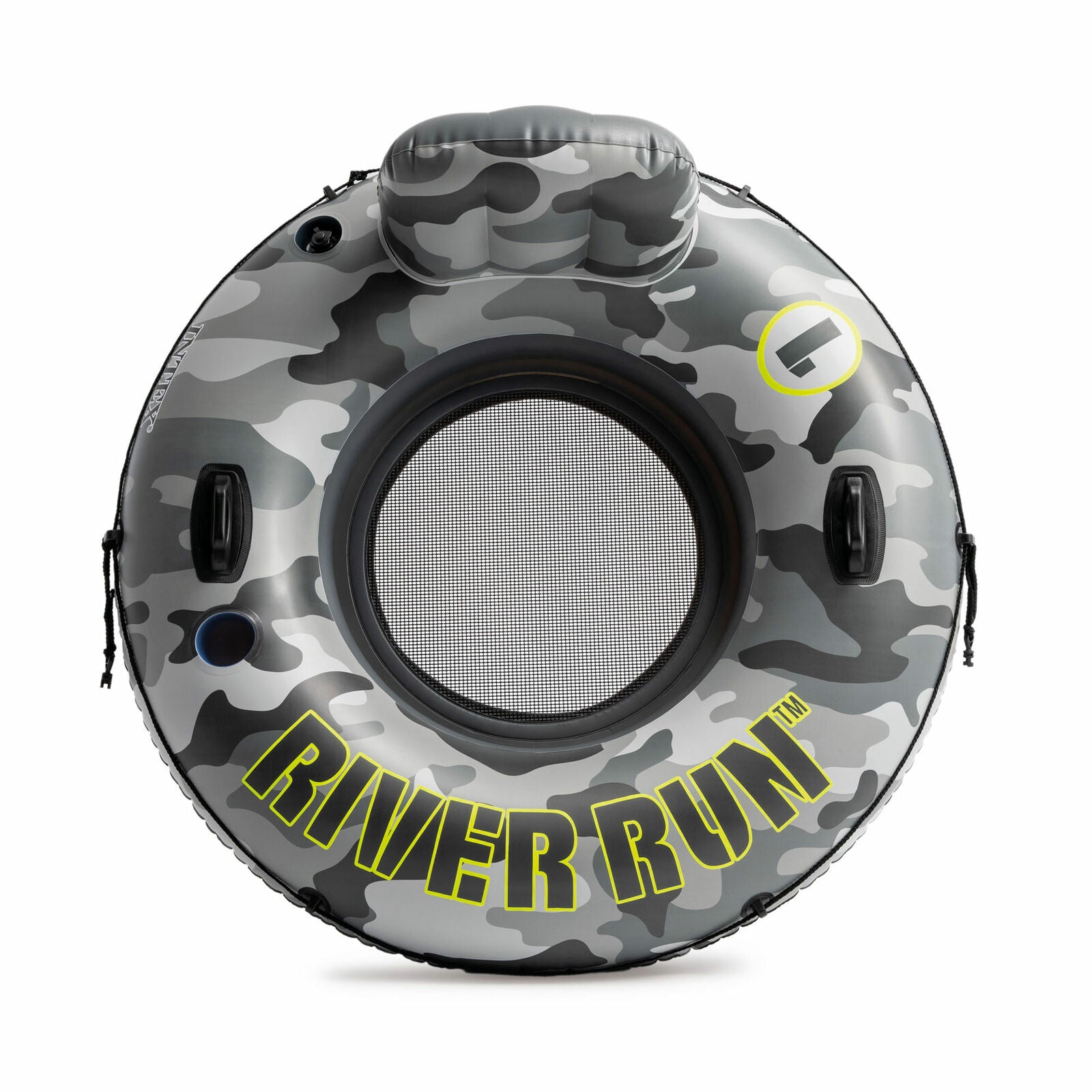 Kitcheniva River Run Camo Inflatable Floating Tube Raft With Cup Holders