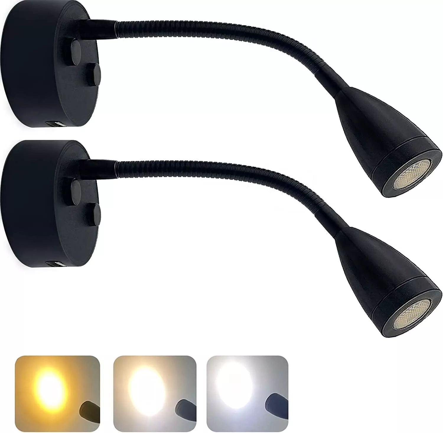 Kitcheniva 12V LED Reading Light Wall Mount 2 Pcs