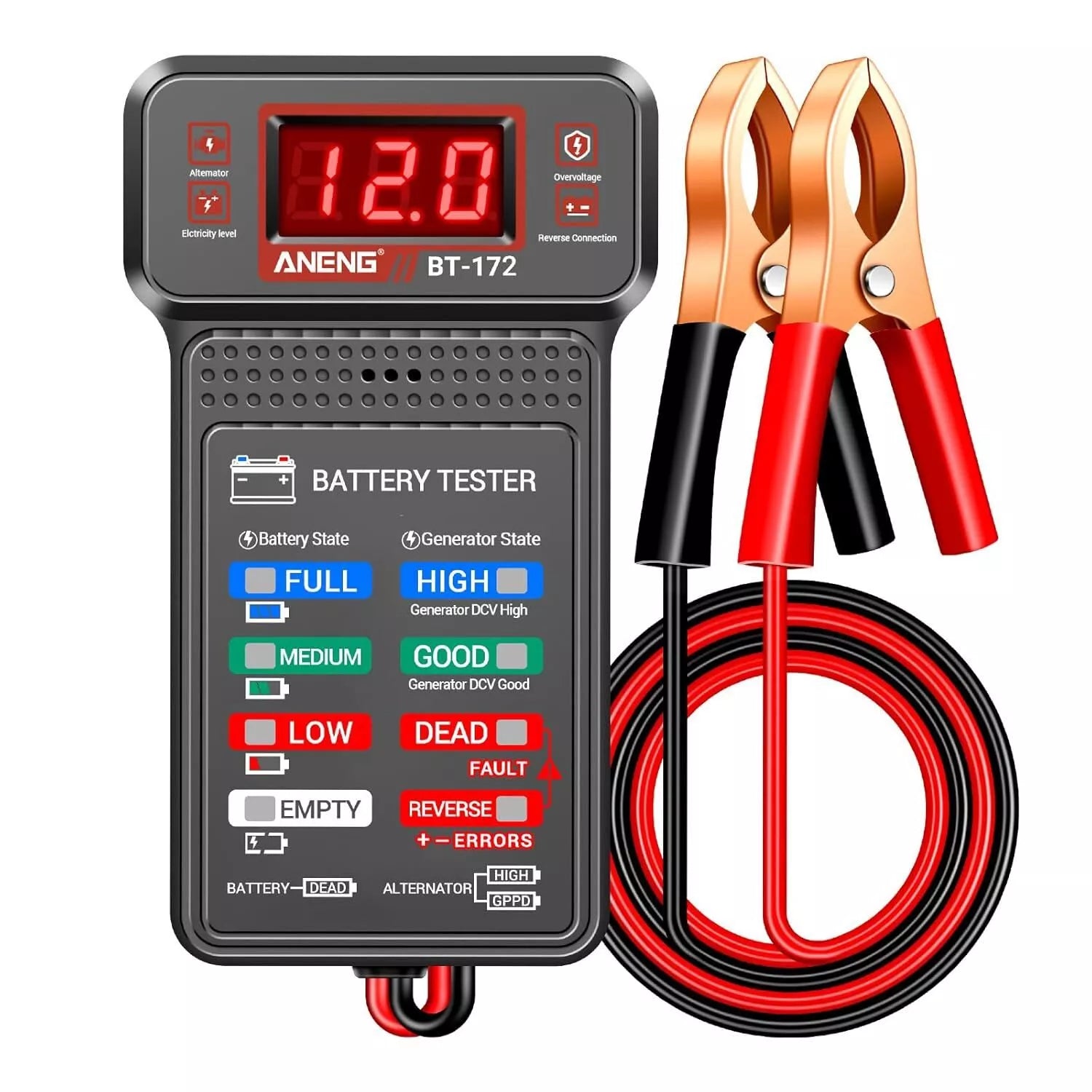 Kitcheniva 12V Digital Car Battery Tester LED Indicator Clip Multi-Function Electric Tool