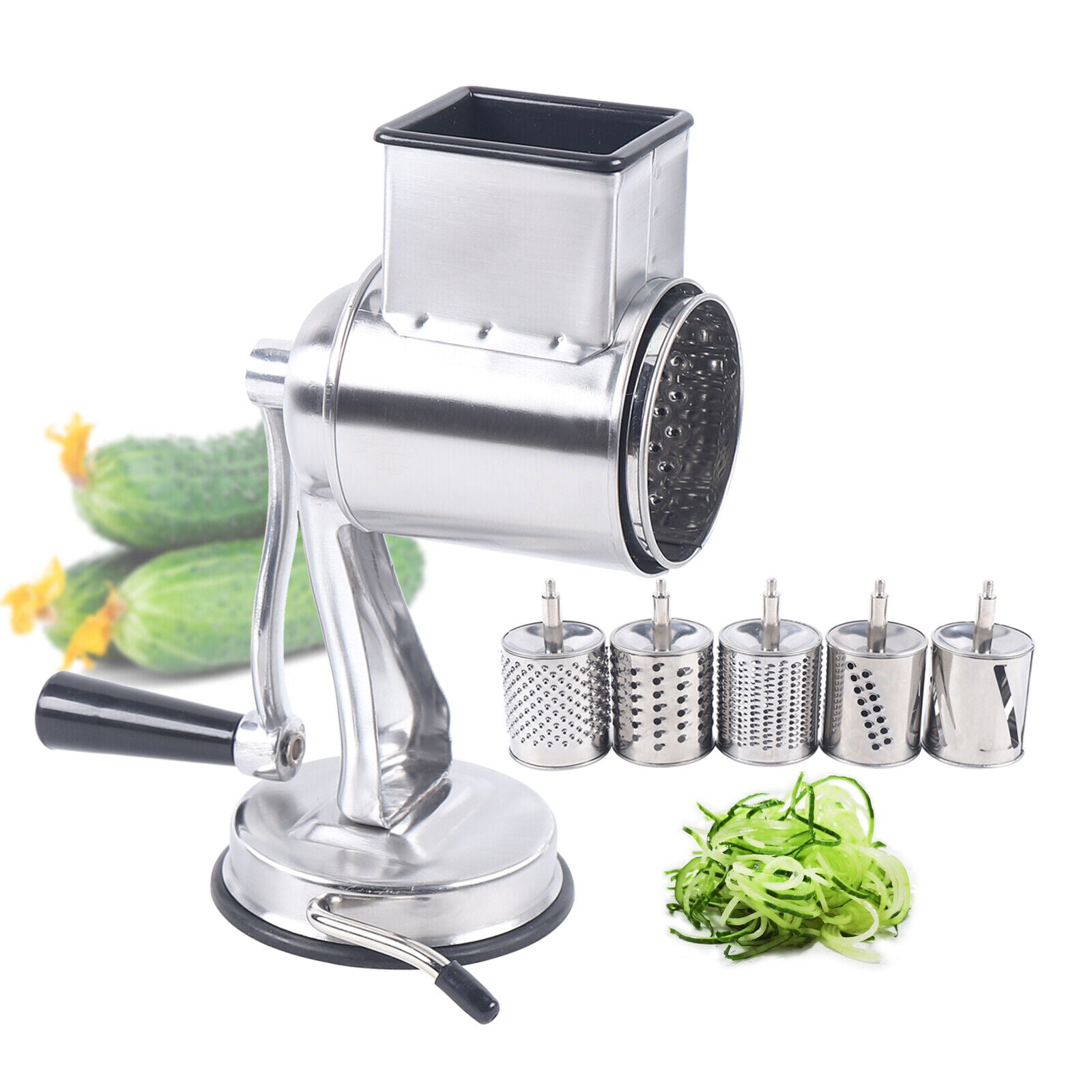 Kitcheniva Stainless Steel Food Rotary Grater Drum 5 Blades