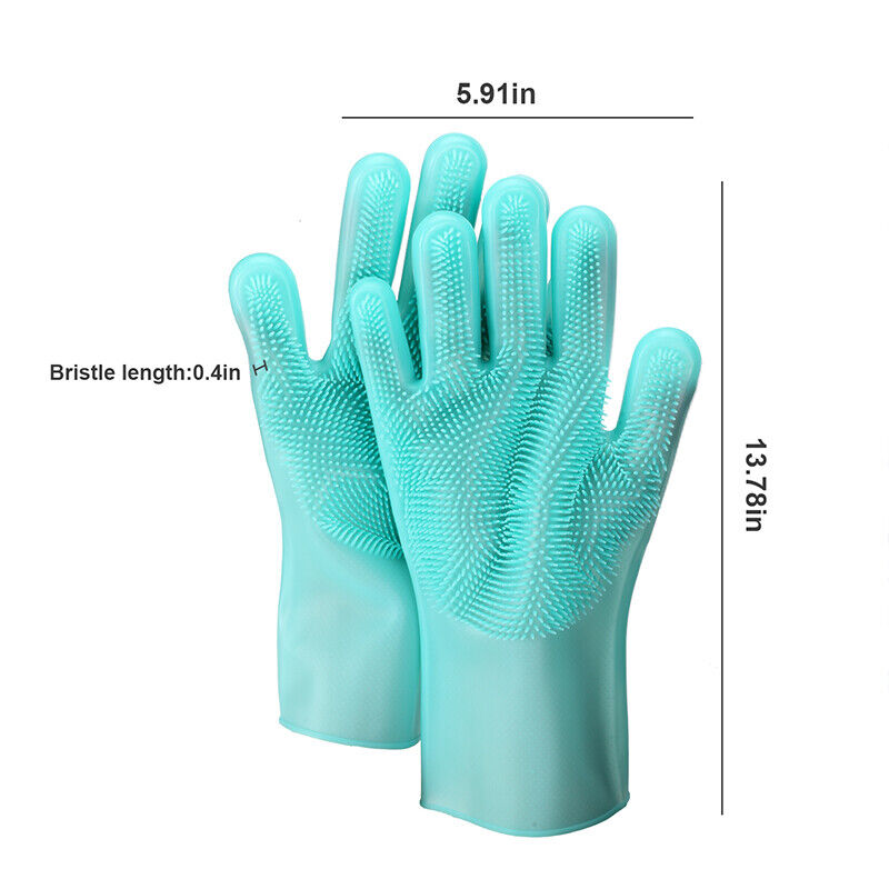 Kitcheniva Pair Magic Dishwashing Cleaning Silicone Sponge Gloves