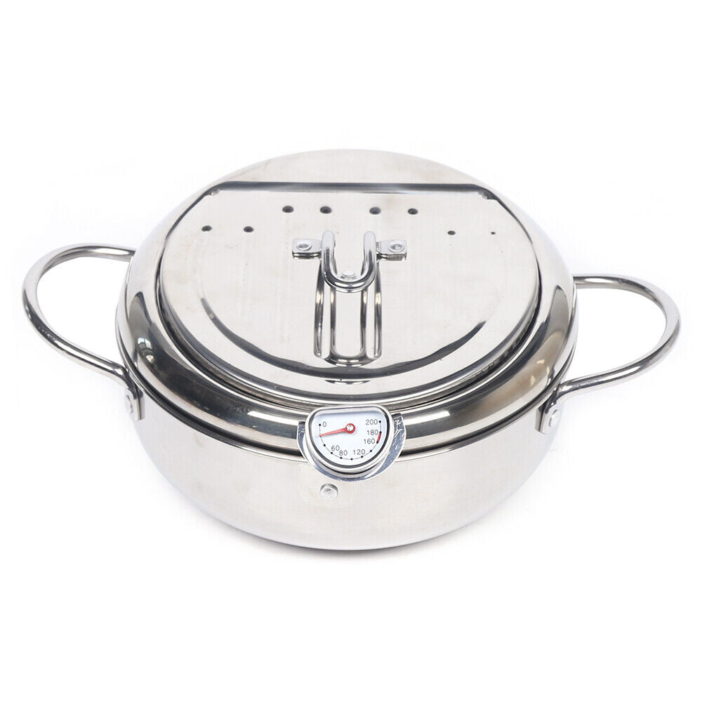 Kitcheniva Fryer Pan Stainless Steel with Temperature Control 2.2L