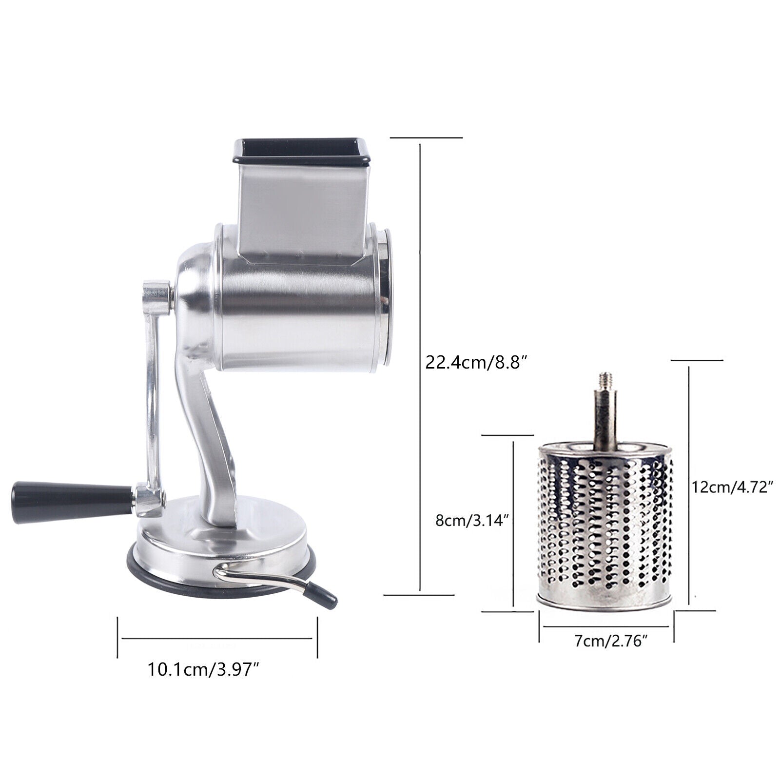 Kitcheniva Stainless Steel Food Rotary Grater Drum 5 Blades