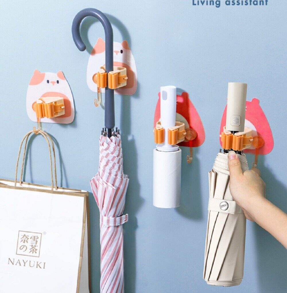 Kitcheniva 4-PCS Mop Broom Holder Self-adhesive