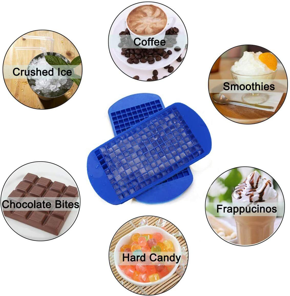 Kitcheniva 160 Grids Mini Ice Cube Maker Silicone Mold Tray