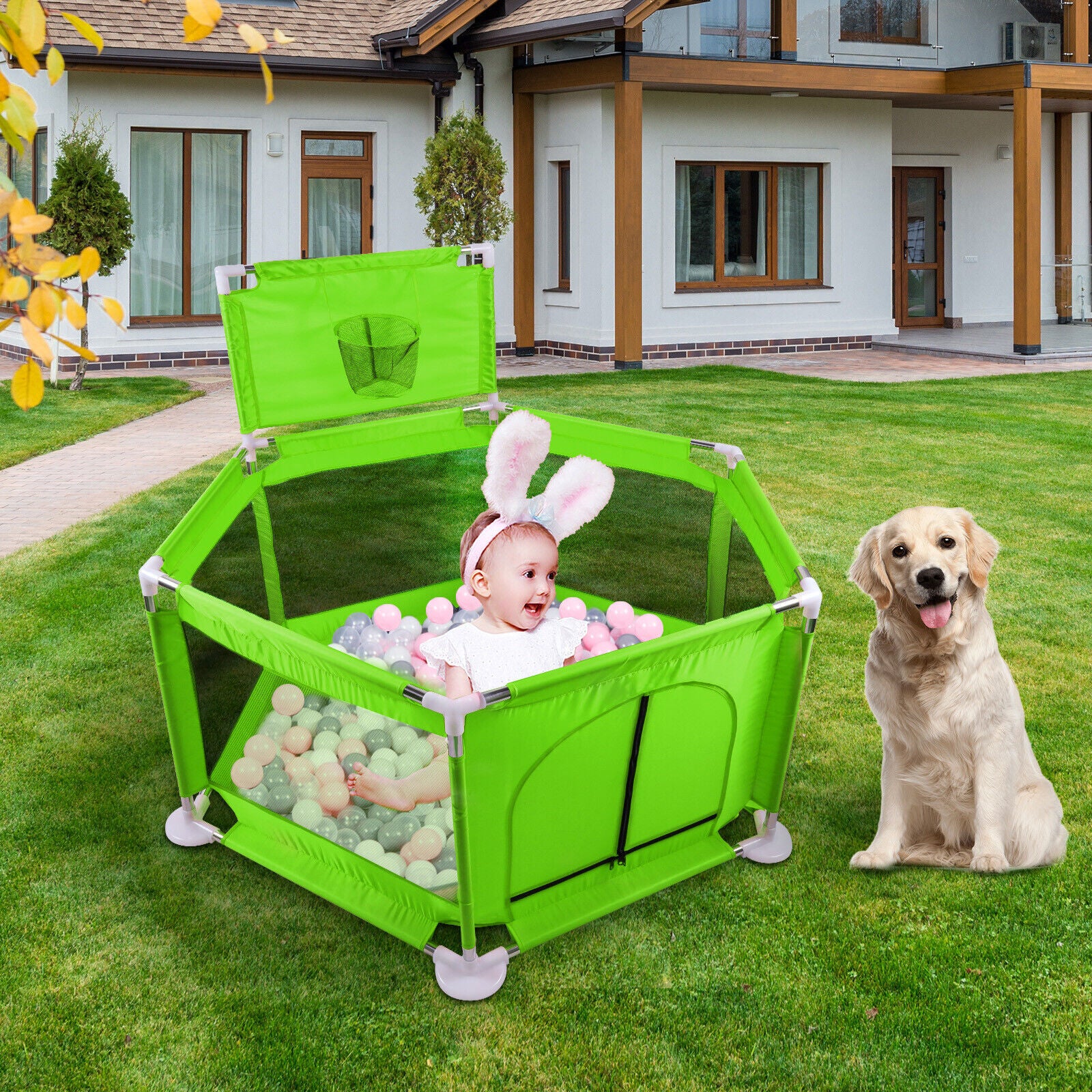 Kitcheniva Foldable Baby Playpen Fence Kids Safety Activity Center