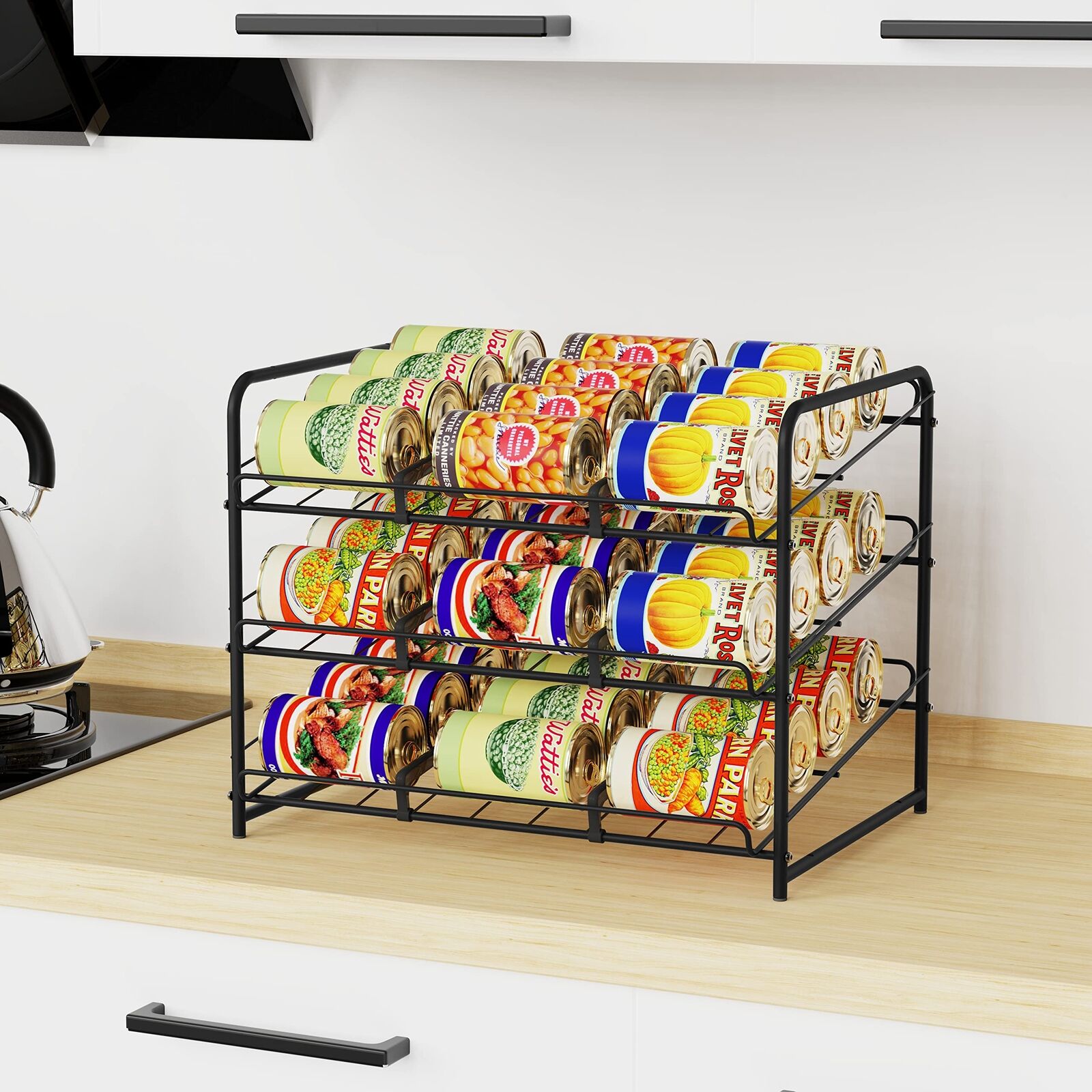 Kitcheniva Stackable Can Rack Organizer Jar Dispenser