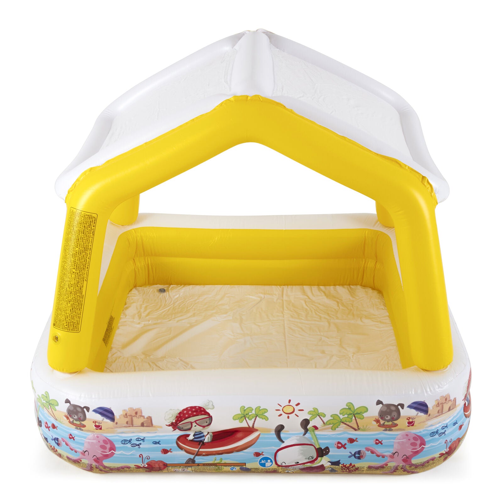 Kitcheniva Inflatable Ocean Scene Sun Shade Kids Swimming Pool With Canopy