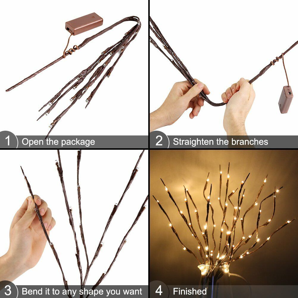 Kitcheniva Willow Branch Floral Lights Lamp 20 LED