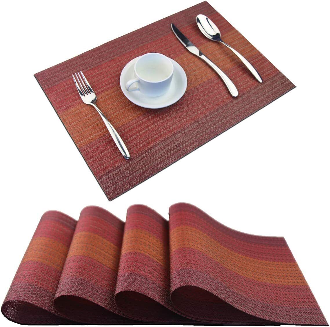 Kitcheniva Washable Mesh Vinyl Woven Table Mats Set of 4