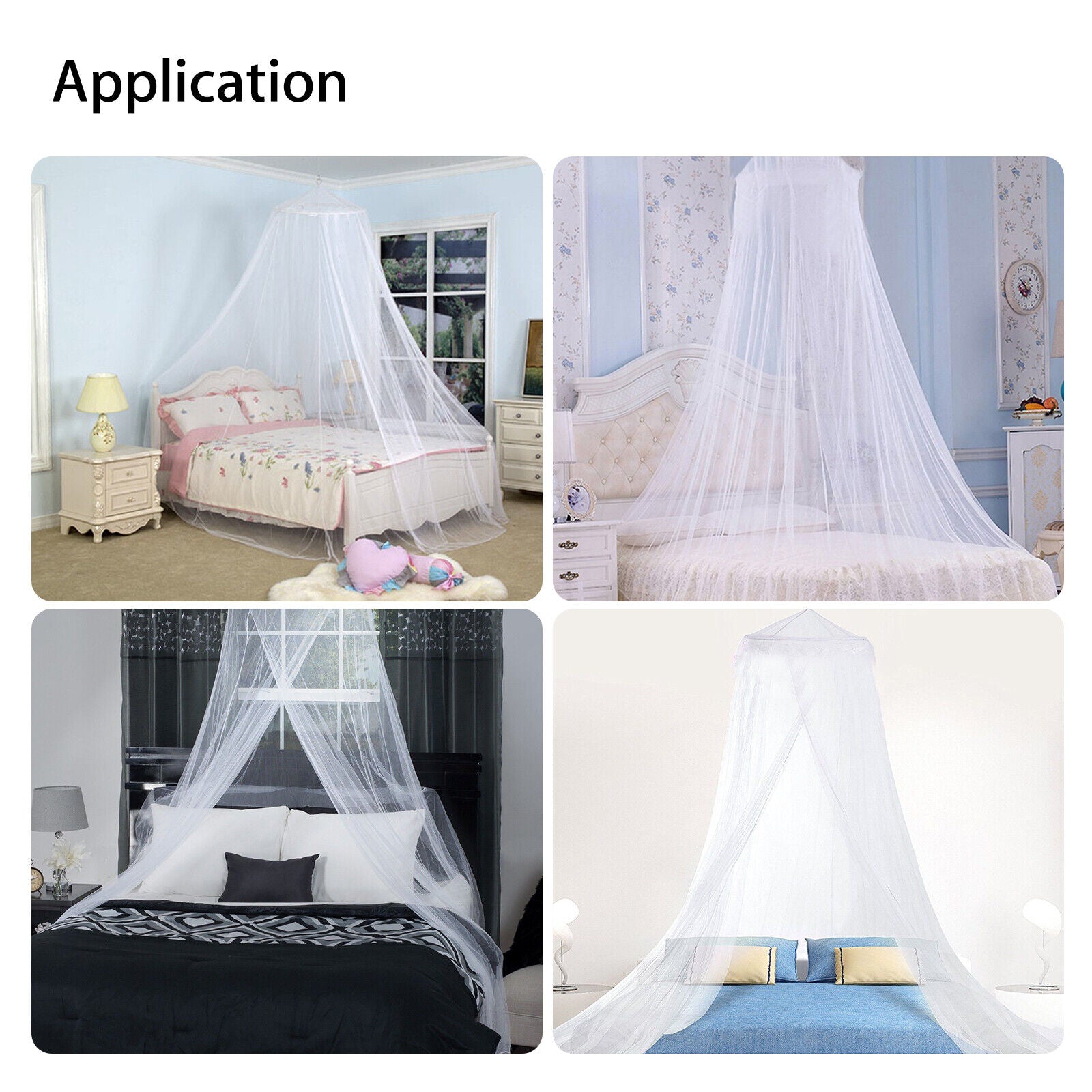 Eeekit  Mosquito Net Bed Queen Size Home Bedding Lace Canopy