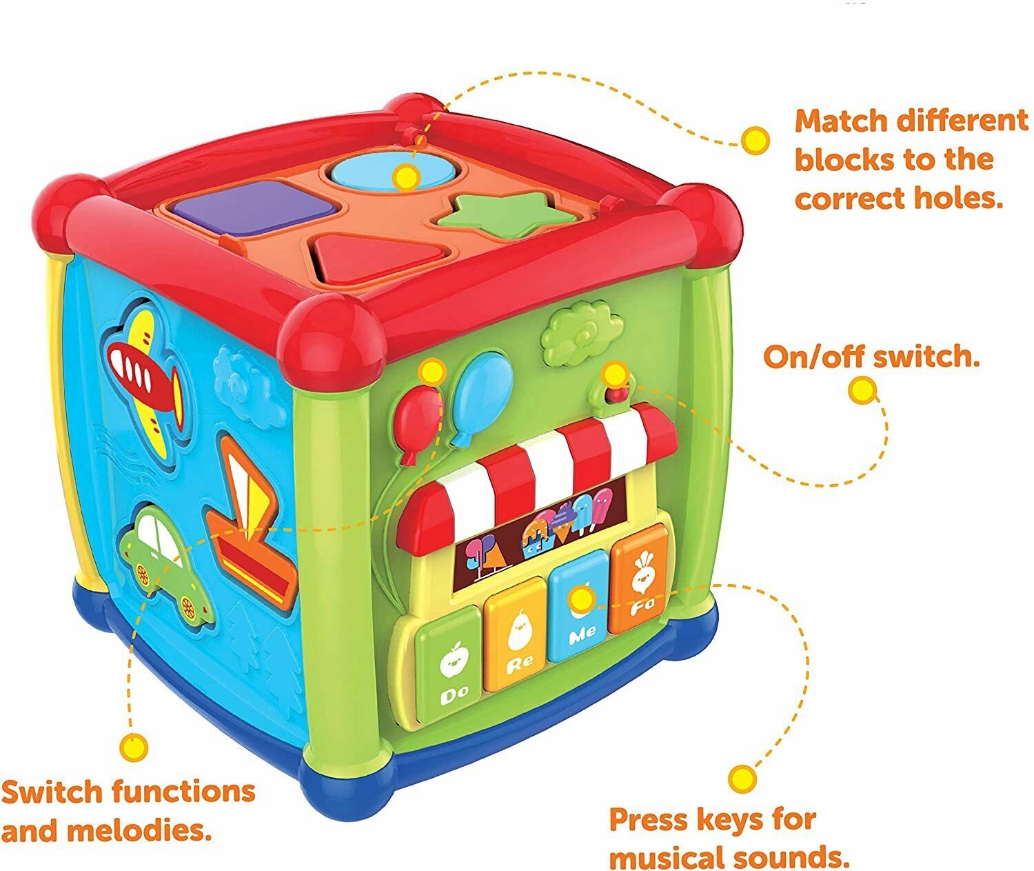 Kitcheniva Toddler Activity Center Cube And Stacker With Shapes