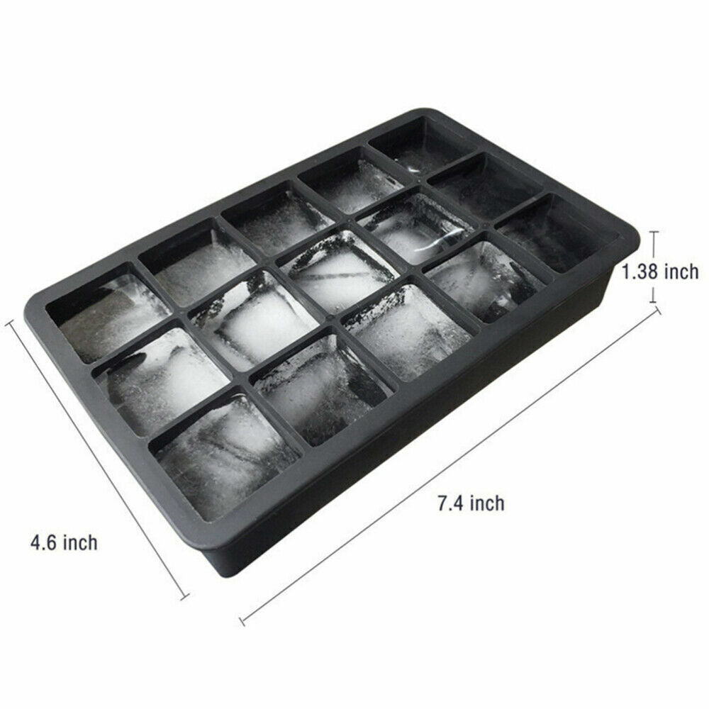 Kitcheniva Ice Cube Tray Silicone Water 15 Cube Flexible