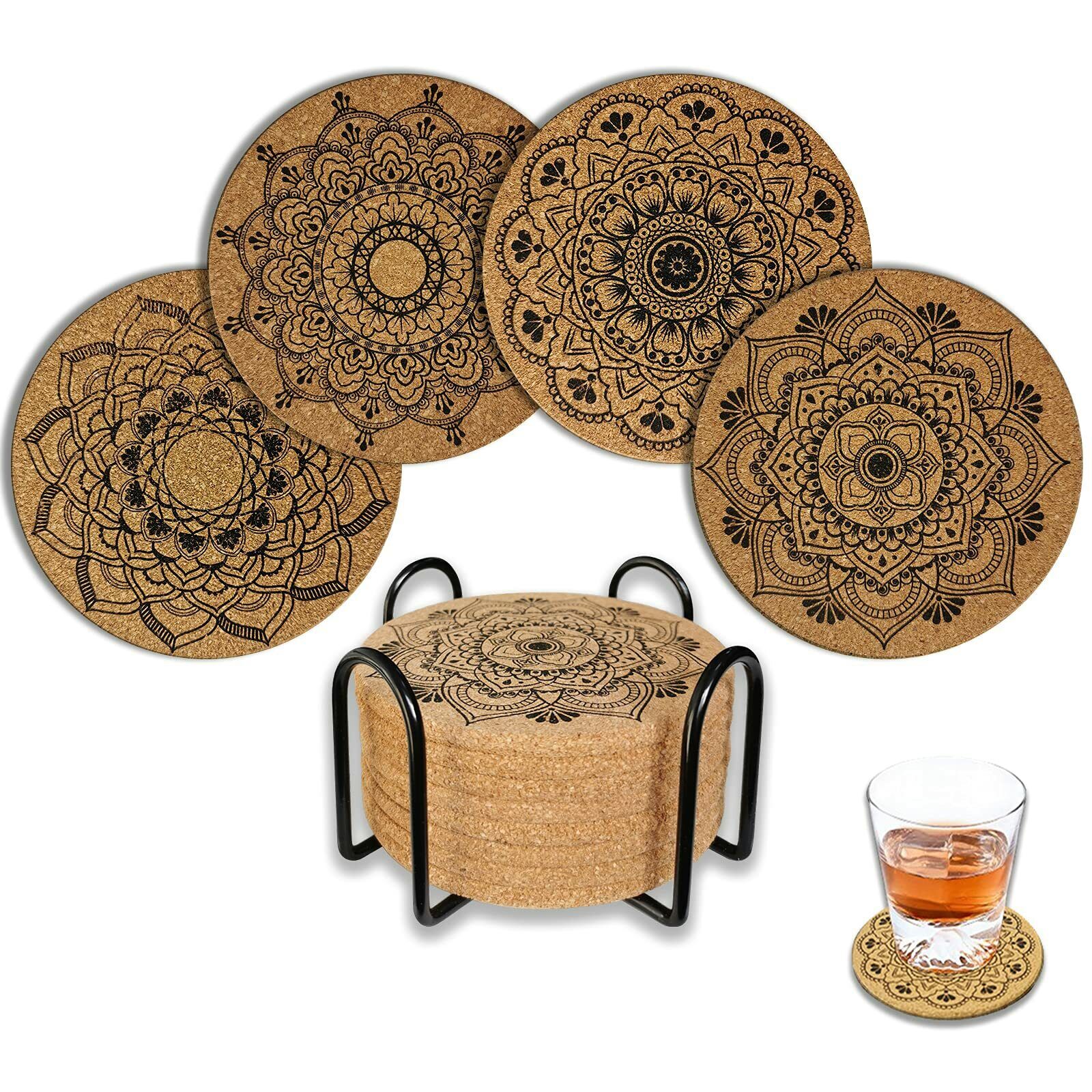 Kitcheniva Coaster Set of 8, Silicone Flat