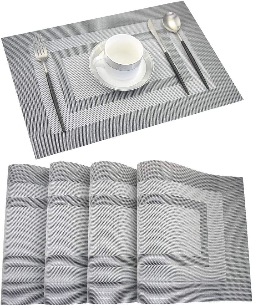 Kitcheniva Washable Mesh Vinyl Woven Table Mats Set of 4