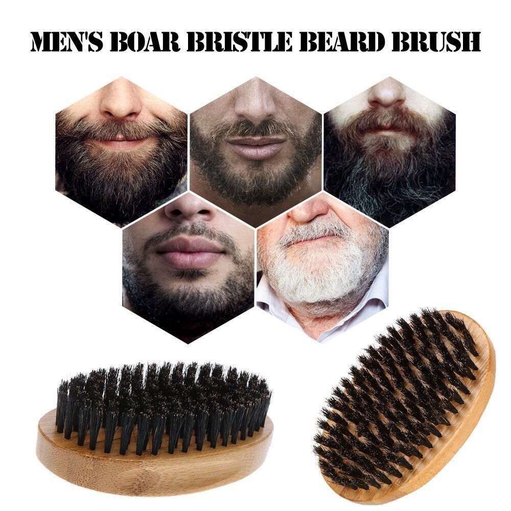 Kitcheniva Men Boar Hair Bristle Beard Mustache Brush