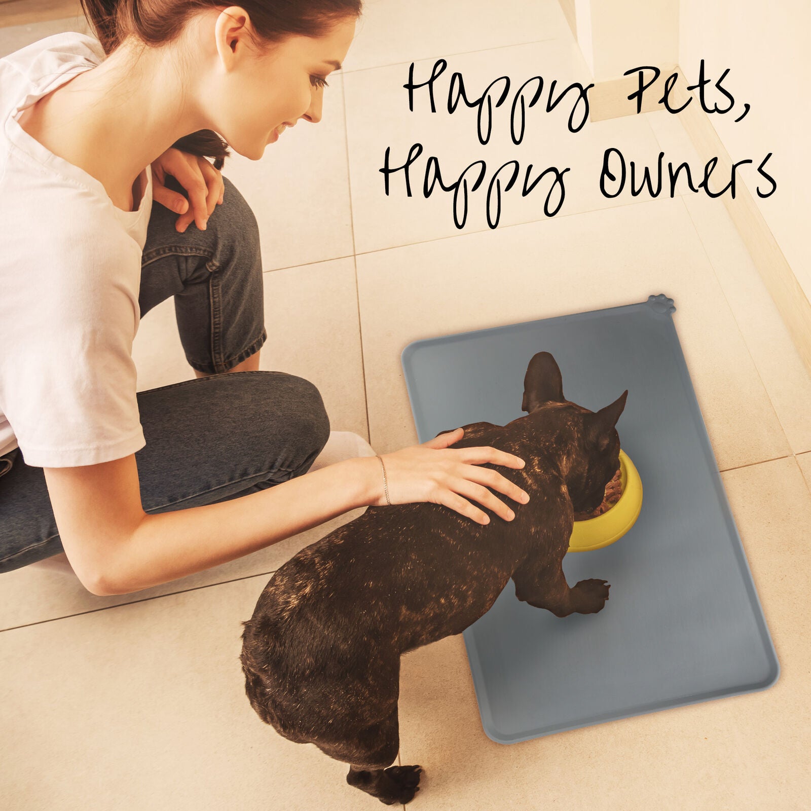 Kitcheniva Silicone Pet Feeding Mat Non Slip Pet Food Placemat