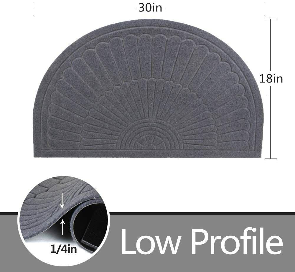 Kitcheniva Rubber Doormat Indoor Outdoor Half Round