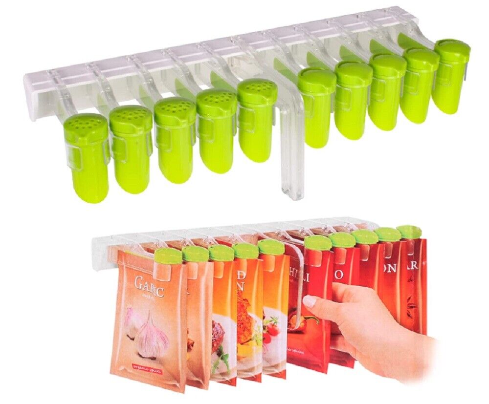 Kitcheniva Wall Mount Seasoning Bag Storage Rack Sealing Clip Holder