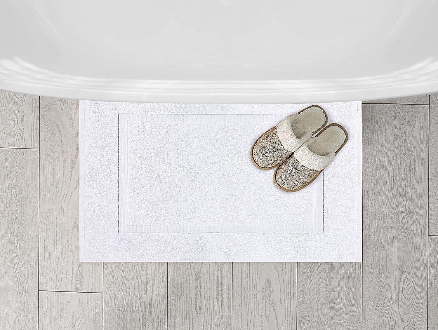 Kitcheniva 2-Pack Cotton Banded Bath Mat Washable 21x34