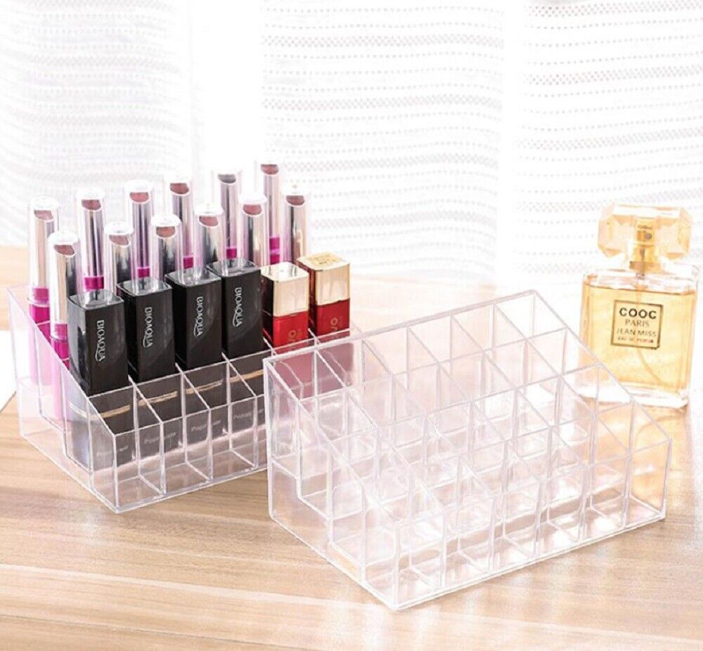 Kitcheniva 24 Clear Lipstick Display Holder Acrylic Cosmetic Organizer