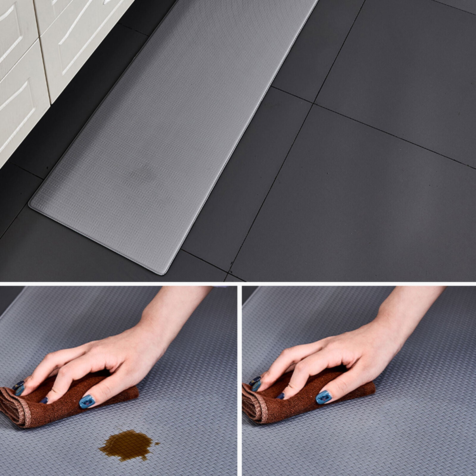 Kitcheniva Waterproof Anti-Fatigue PVC Mat Set of 2