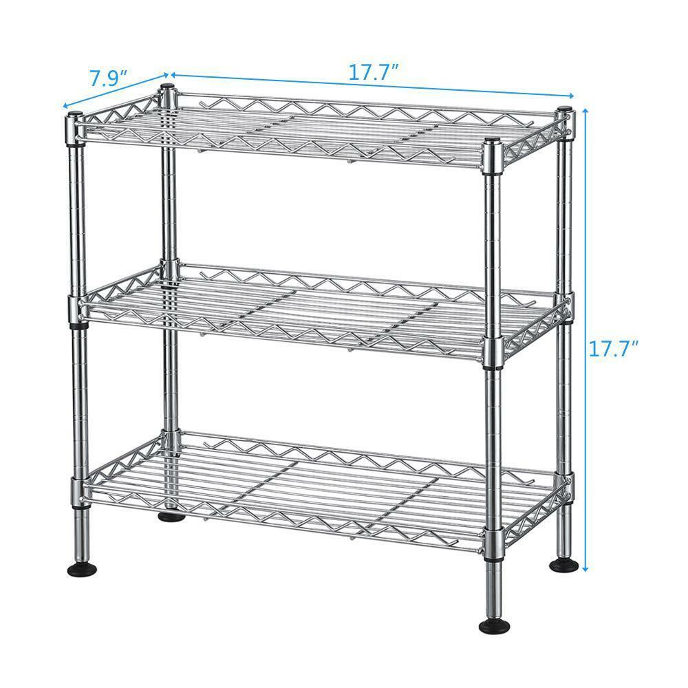 Kitcheniva Wire Shelving Rack Shelf Adjustable 3 Tier