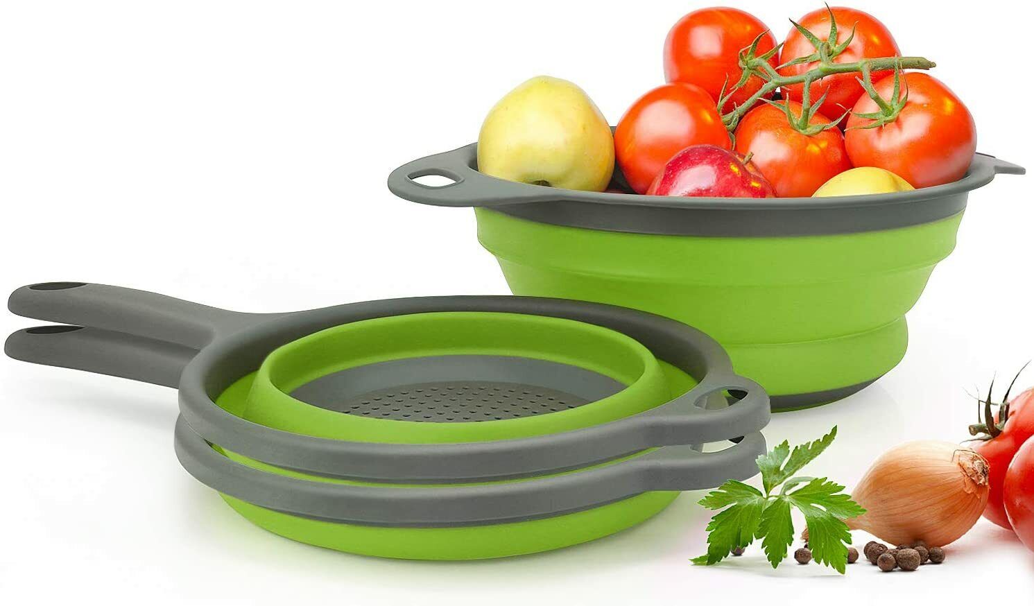 Kitcheniva 3-Pcs Strainer Foldable Collapsible Colander