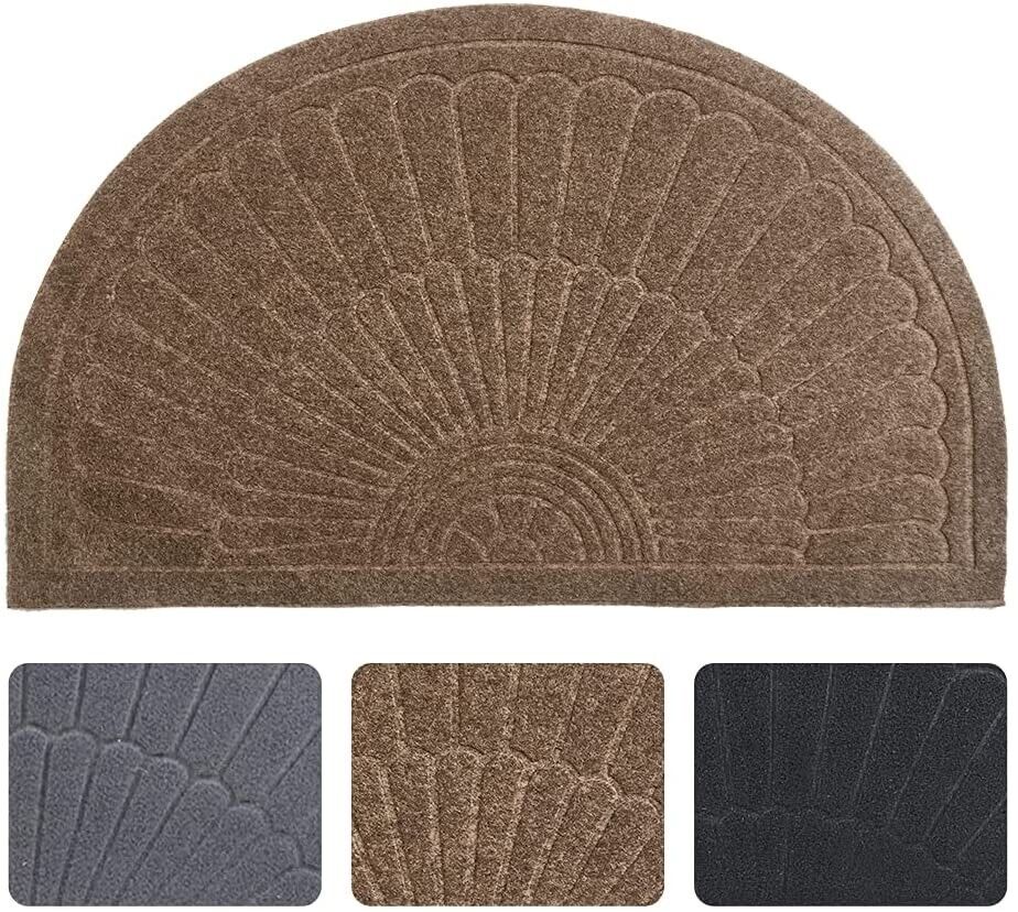 Kitcheniva Rubber Doormat Indoor Outdoor Half Round