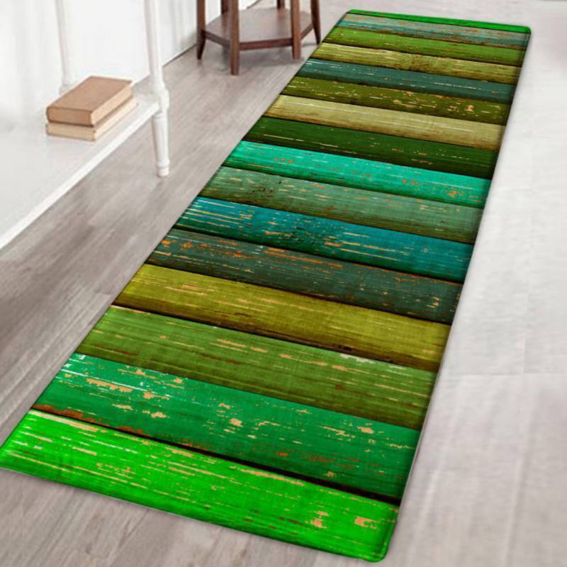 Kitcheniva 40x60cm 3D Thick Flannel Non-slip Door Mat, Green