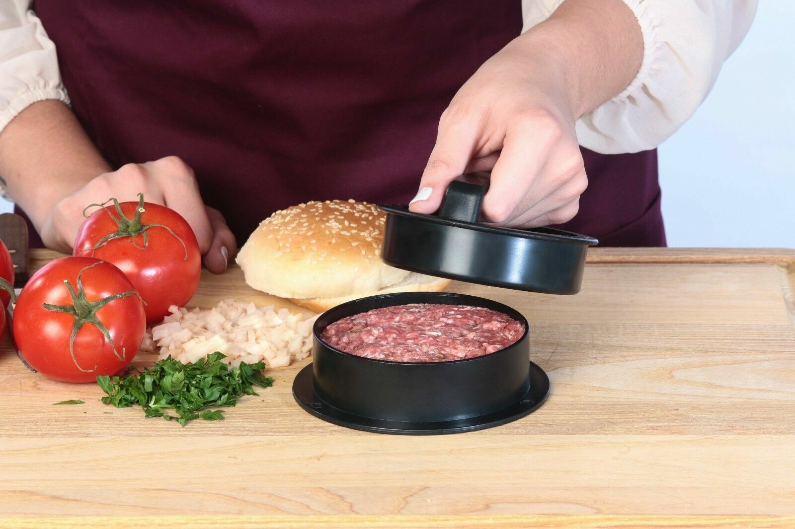 Kitcheniva Non Stick 3-In-1 Stuffed Burger Press Hamburger Patty Mold Maker Slider BBQ