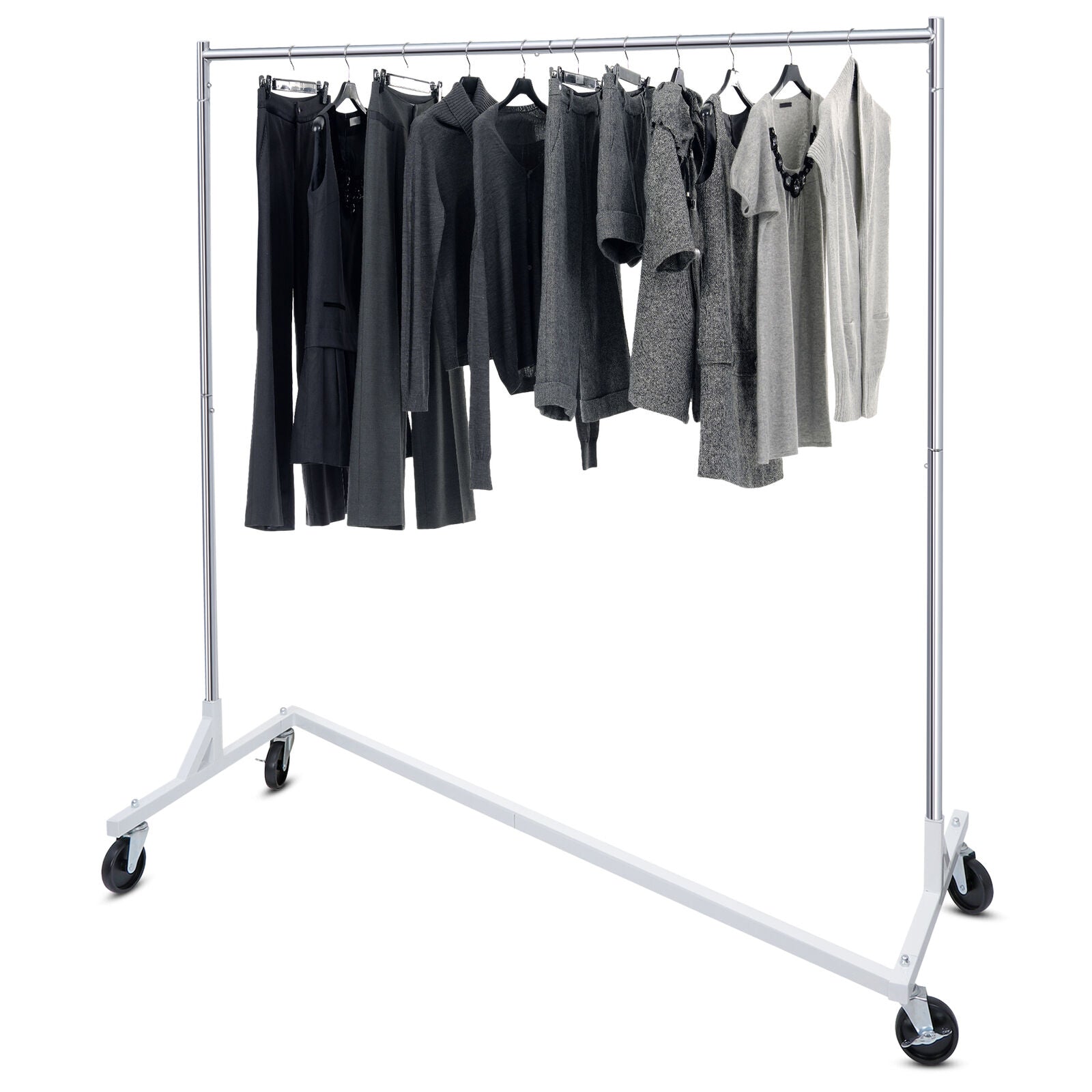 Kitcheniva Heavy Duty Metal Rolling Clothes Garment Rack