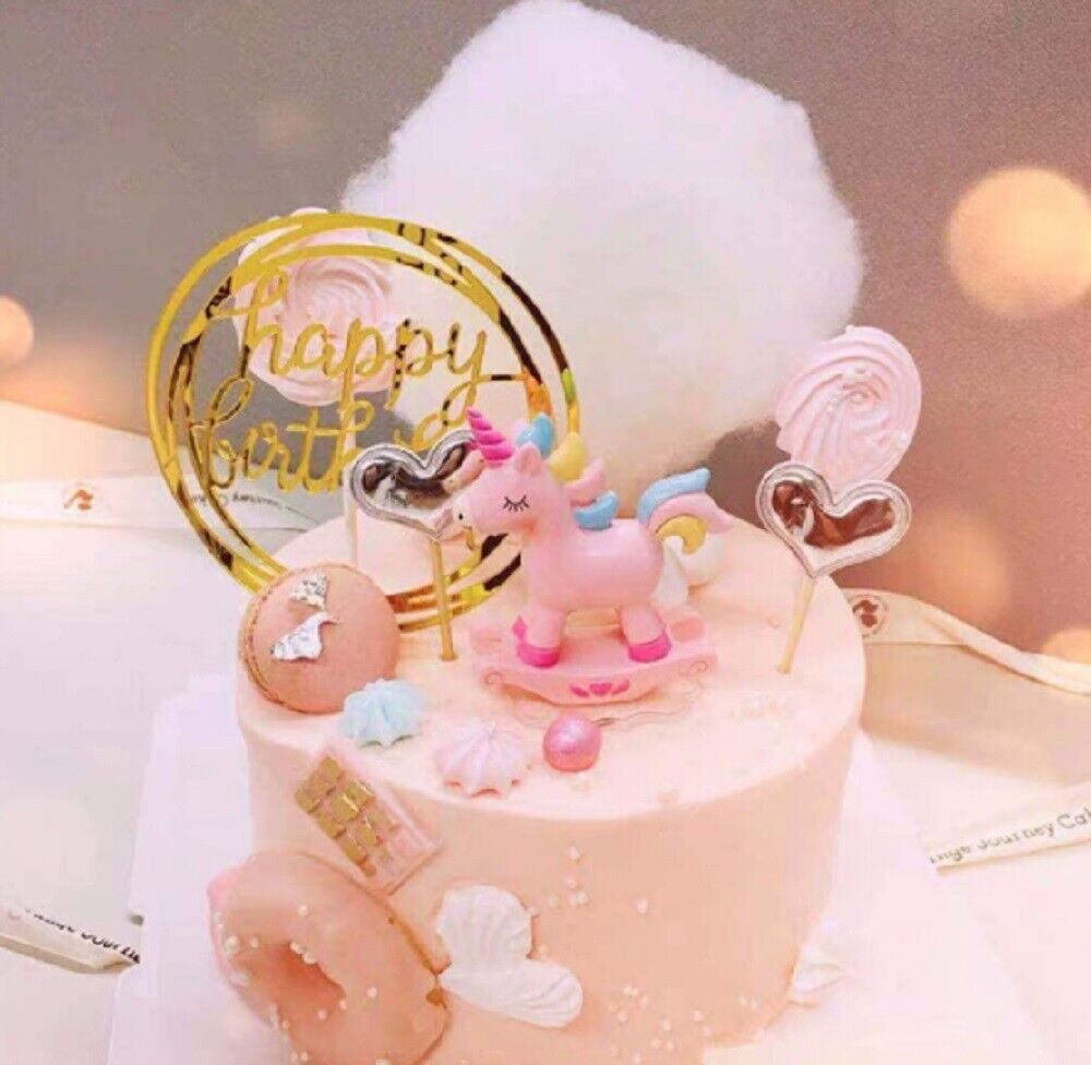 Kitcheniva 12-PCS Glitter Paper Happy Birthday Cake Topper