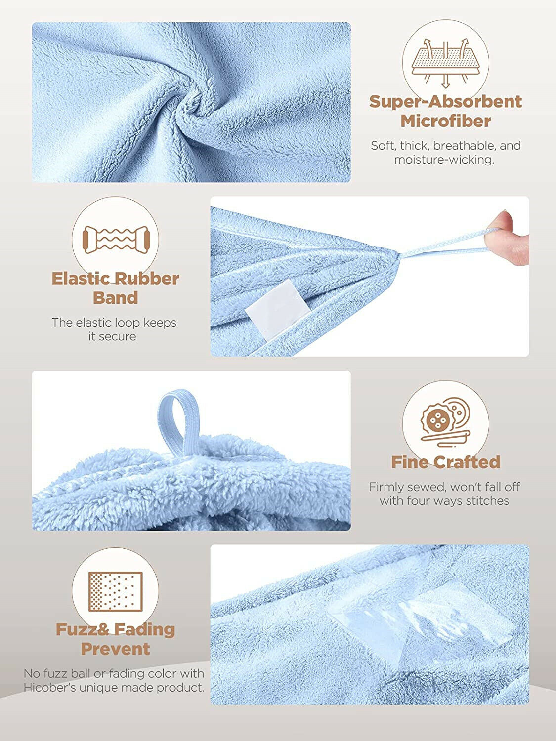 Kitcheniva 2-Pieces Rapid Fast Drying Hair Absorbent Towel