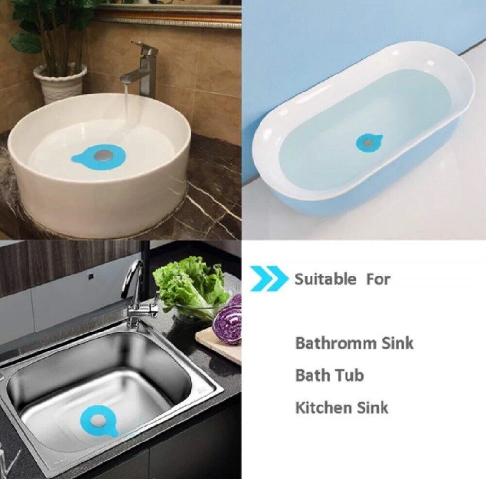 Kitcheniva 2-PCS Silicone Tub Sink Rubber Water Stopper Kitchen Bath