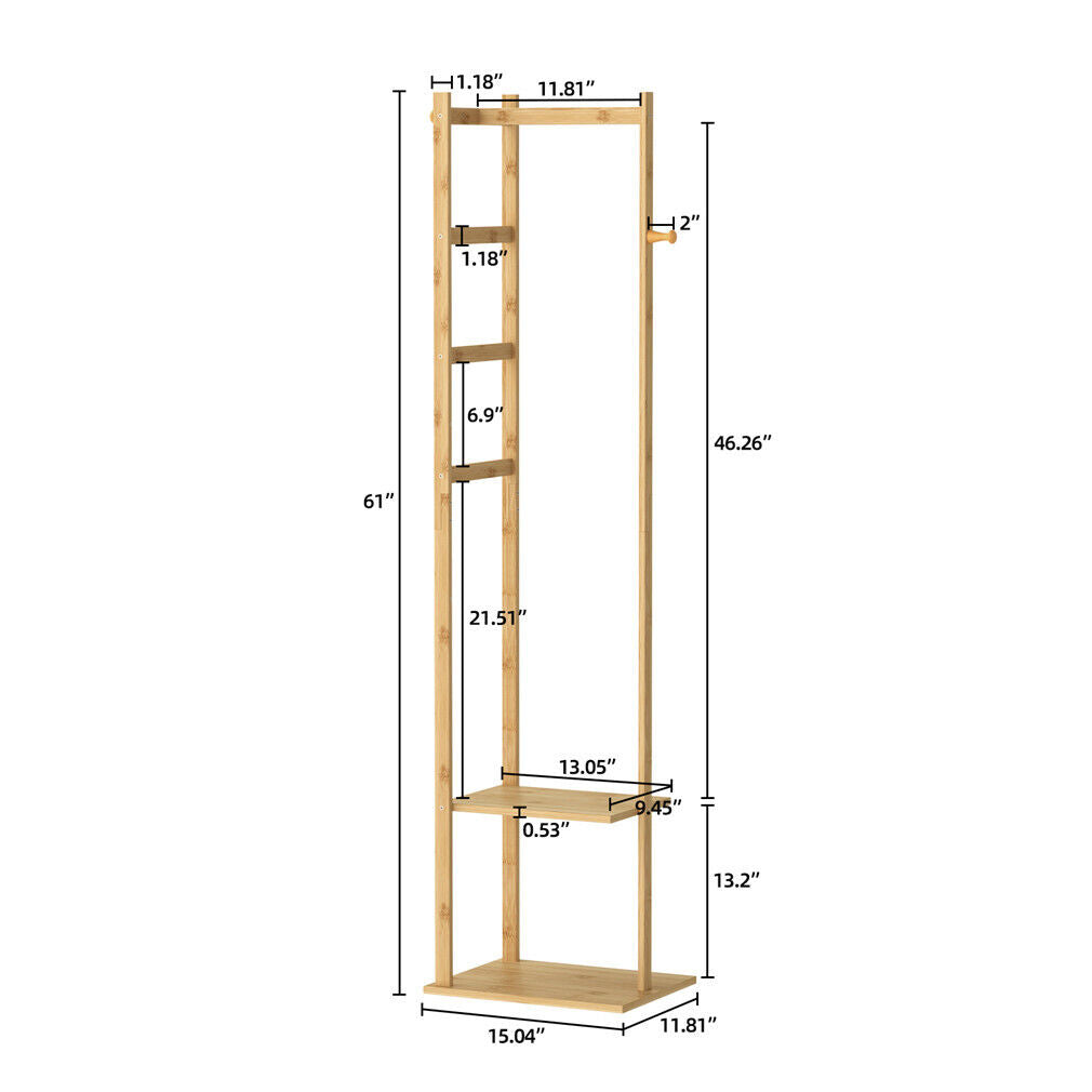 Kitcheniva Bamboo Coat Stand Rack