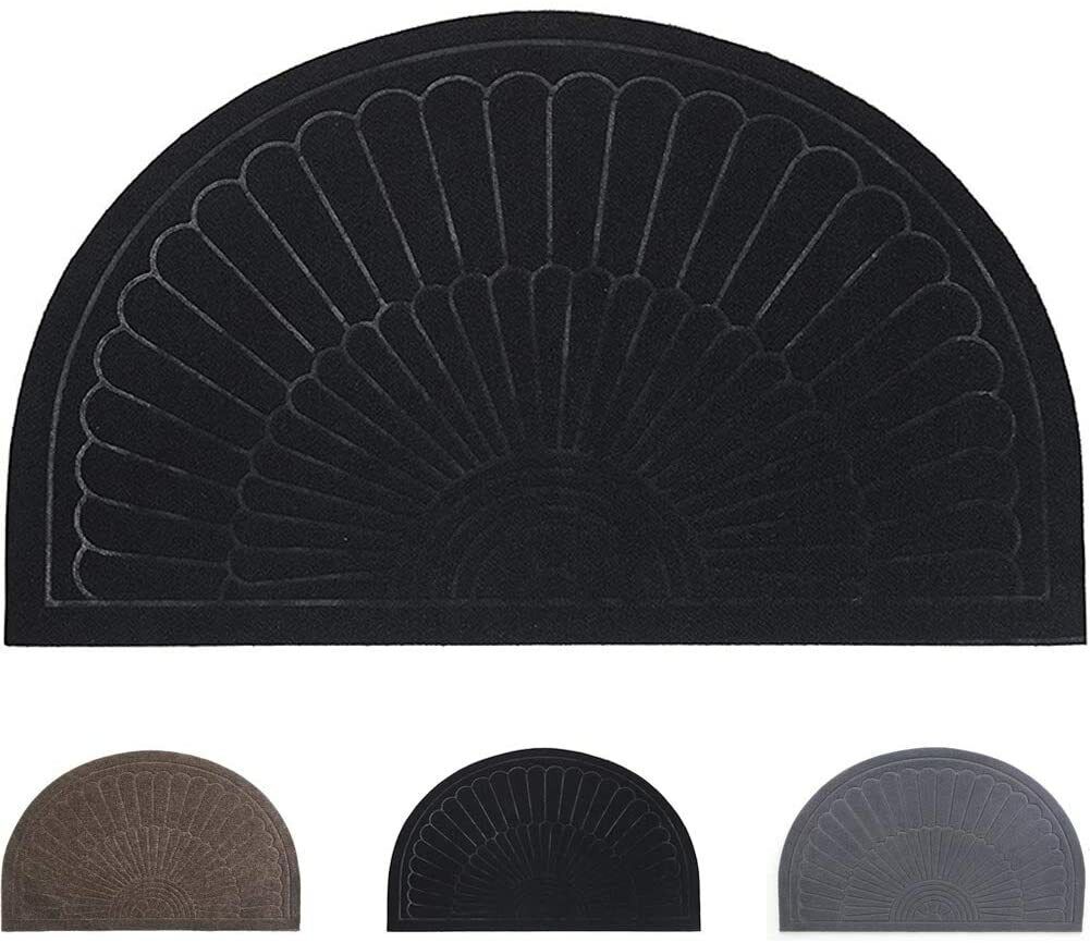 Kitcheniva Rubber Doormat Indoor Outdoor Half Round