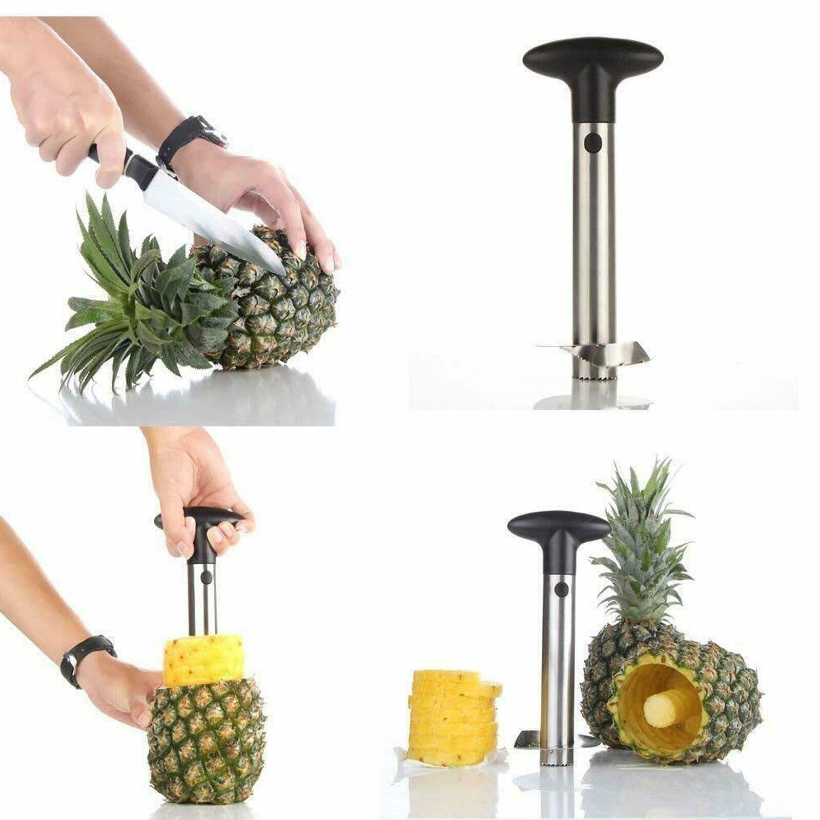 Kitcheniva Stainless Steel Fruit Pineapple Cutter Peeler Corer Slicer