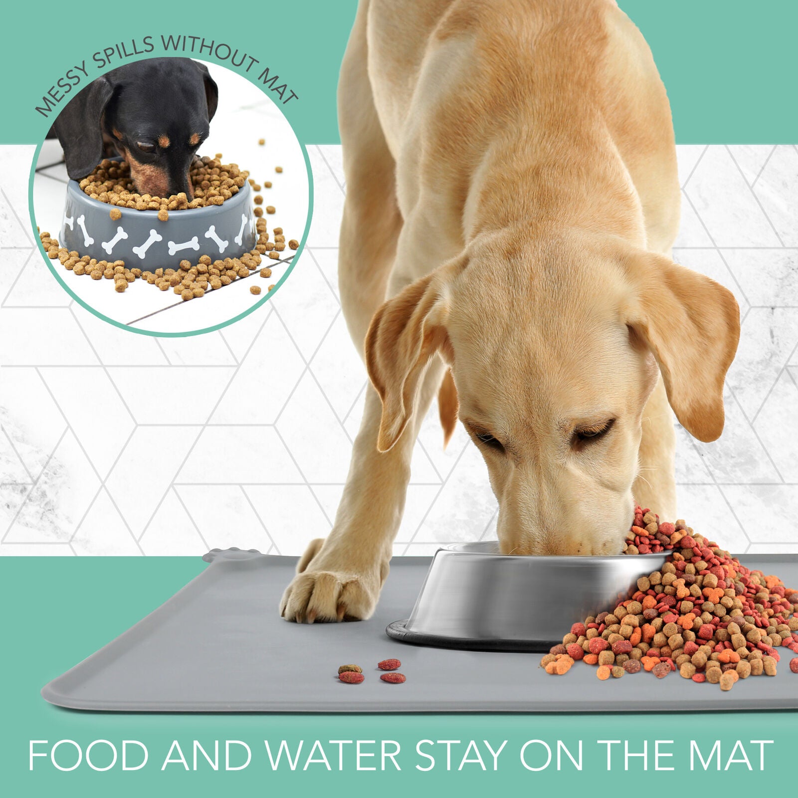 Kitcheniva Silicone Pet Feeding Mat Non Slip Pet Food Placemat