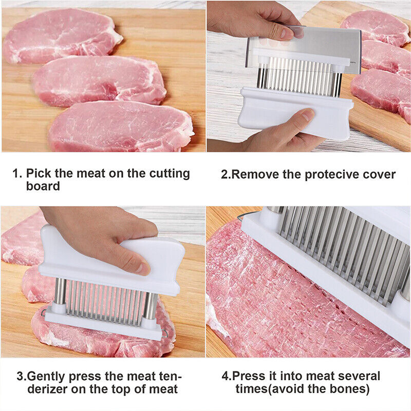 Kitcheniva Stainless Steel Blade Meat Tenderizer For Chicken Pork Beef Kitchen 48 Needles