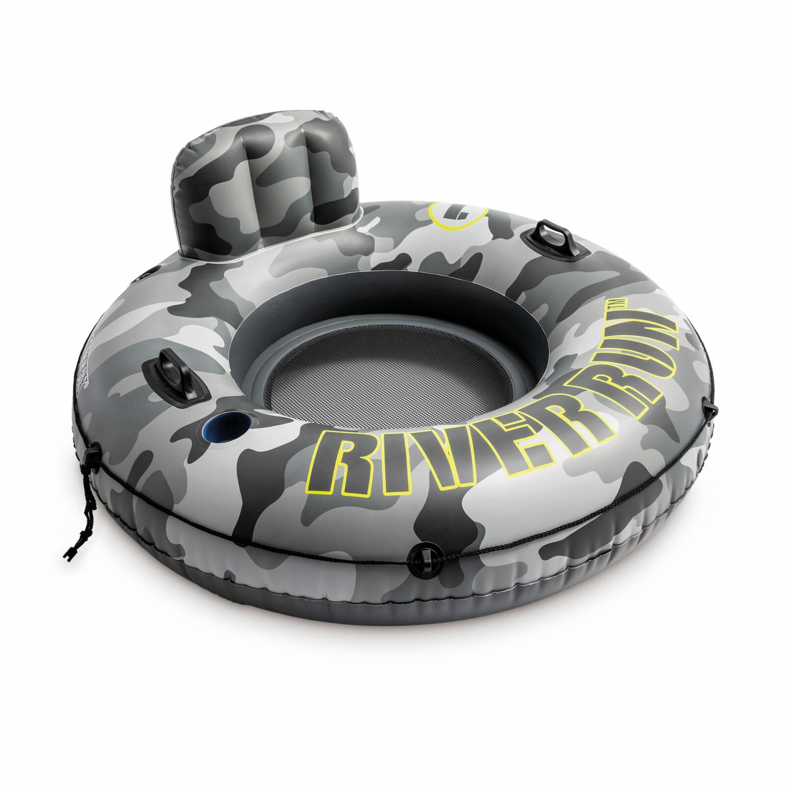 Kitcheniva River Run Camo Inflatable Floating Tube Raft With Cup Holders